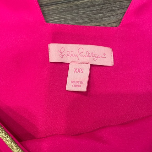 Lilly Pulitzer Hot Pink Owen Silk Dress Size XXS - Picture 5 of 8